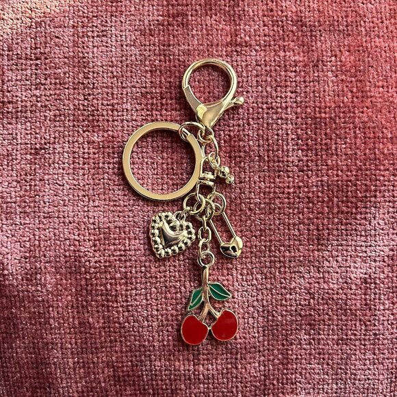 New WHIMSICAL HEARTS AND CHERRIES Bag Charm 🍒 - Picture 2 of 7